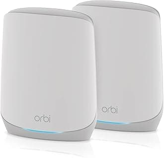 Orbi WiFi 6 Mesh System (RBK762S) | Mesh WiFi 6 Router with 2 Satellite Mesh Extenders | AX5400 up to 5.4 Gbps | Coverage up to 5,000 sq ft and up to 75 devices | Simple App Set Up