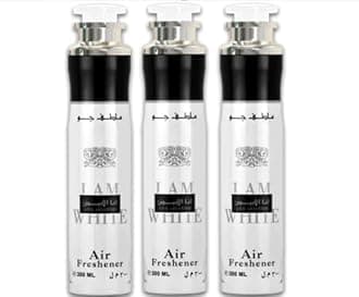 Arabian Air Freshener Bundle (3 x 300ml) Dubai, Luxury Scent, Long Lasting Fragrance (3 x I Am White (Ana Abiyedh))