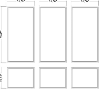 Peel and Stick Wall Molding Kit - 3 Upper and 3 Bottom Frames | Easy Installation