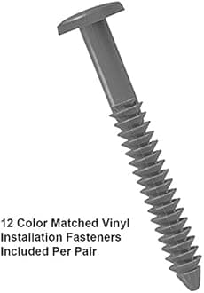 ExteriorSolutions.com 15 Inch x 59 Inch Standard Louver Exterior Vinyl Window Shutters, Paintable (Pair)