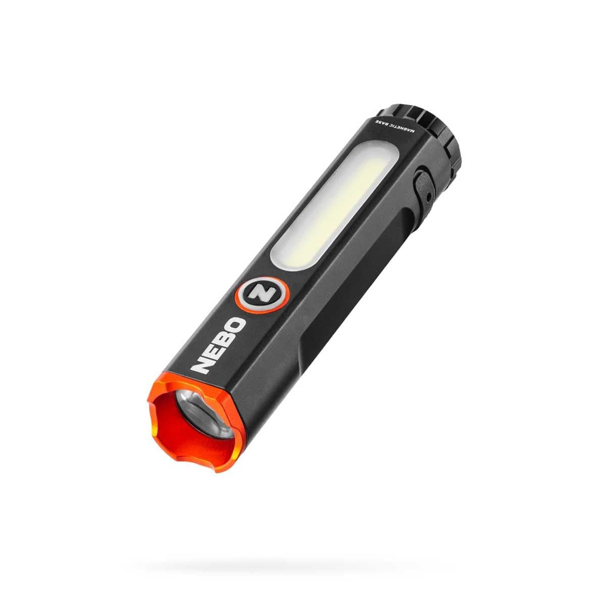 NEBO Mini Larry 500 Pocket Flashlight | 500 Lumens, 2 Light Modes, Compact, Rechargeable COB Work Light & Mini Flashlight, Magnetic Base & Steel Clip, Waterproof, Includes USB-C Charging Cable