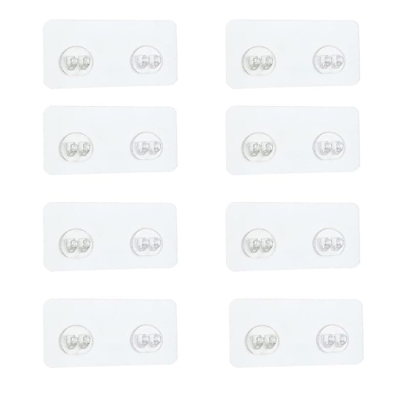 8 Pack Shower Caddy Adhesive Hooks Sticker Strong Adhesive Wall Hooks Waterproof Adhesive Hooks for Bathroom Storage Shelves and Kitchen Racks (Double Hook)