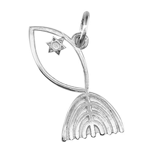 Messianic Fish Charm in Sterling Silver