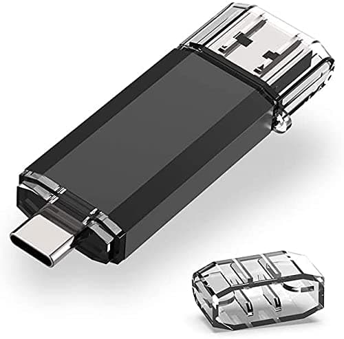 128GB USB C Flash Drive USB C and A Dual USB 3.0 Stick USB Type-C Memory Stick Thumb Drive for Smartphones, Tablets, Macs and Computers, Black