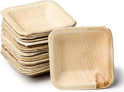 ECOPALAreca Leaf Plate - Eco Friendly, Disposable Dinnerware Plates - Natural and Biodegradable - Square 6 * 6 inches (15 cms * 15 cms) Plate(Pack of 20)