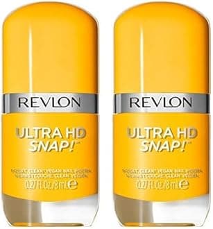 REVLON Ultra HD Snap Nail Polish, Glossy Nail Color, 100% Vegan Formula, Perfect for Spooky Halloween Nails, No Base and Top Coat Needed, 010 Marigold Maven, 0.27 Fl Oz (Pack of 2)