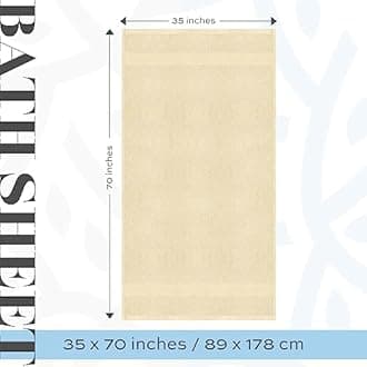 White Classic Luxury Bath Towels Large | Highly Absorbent Hotel spa Collection Bathroom Towel | 35x70 Inch | 2 Pack (Beige, 2)