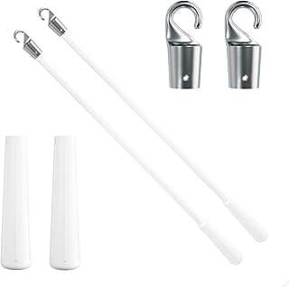 2 Pcs Blind Wand, Vertical Blinds Replacement Parts with Hook and Grip, White Fiberglass Blind Tilt Wand, for Windows Curtain Door Shades Opener Accessory (12 inch)