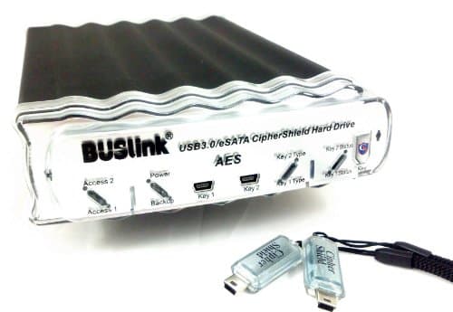 Buslink CipherShield Dual Keys FIPS 140-2 Level 2 HIPAA 512-bit AES USB 3.0/eSATA Hardware Encrypted External Desktop Hard Drive (6TB)
