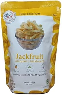 Healthy Premium Freeze-Dried Jackfruit Fruit Slices | Pantry Groceries Dehydrated Perfect for Healthy Snacking, Candy, Baking, Smoothie, Juice, Cake, Ice cream, Cereal | Promotes Good Digestive Health | Ideal Slices for Kids & Adults (Jackfruit Slice | 20g)
