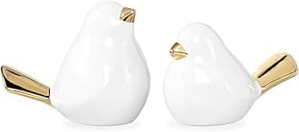 Torre & Tagus Finch Bird Gold Tipped Decor Figures Set of Two