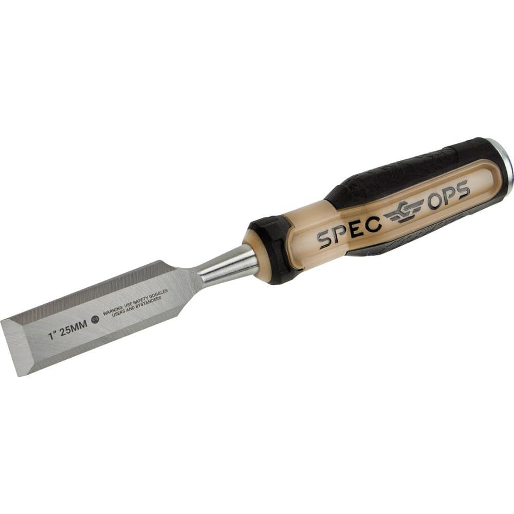 Spec Ops Tools Wood Chisel, 1" Blade, High-Carbon Steel Blade, Shock-Absorbing Grip