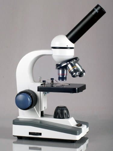 AmScope 40X-1000X Student Biological Compound Monocular Microscope w/ Metal Framework, Optical Glass Lenses, Mechanical Stage, Coarse & Fine Focus
