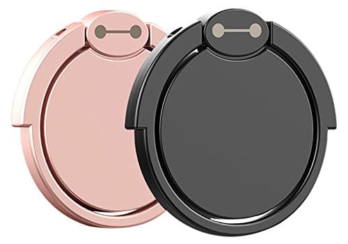 Finger Ring Stand 2 Pack, Ama Forest 360° Rotary Cell Phone Holder Finger Loop Grip Mount Universal Smartphone Kickstand for iPhone 6/6s Plus, iPhone 7/7 Plus, Samsung Galaxy S8/S8 -Black+ Rose Gold