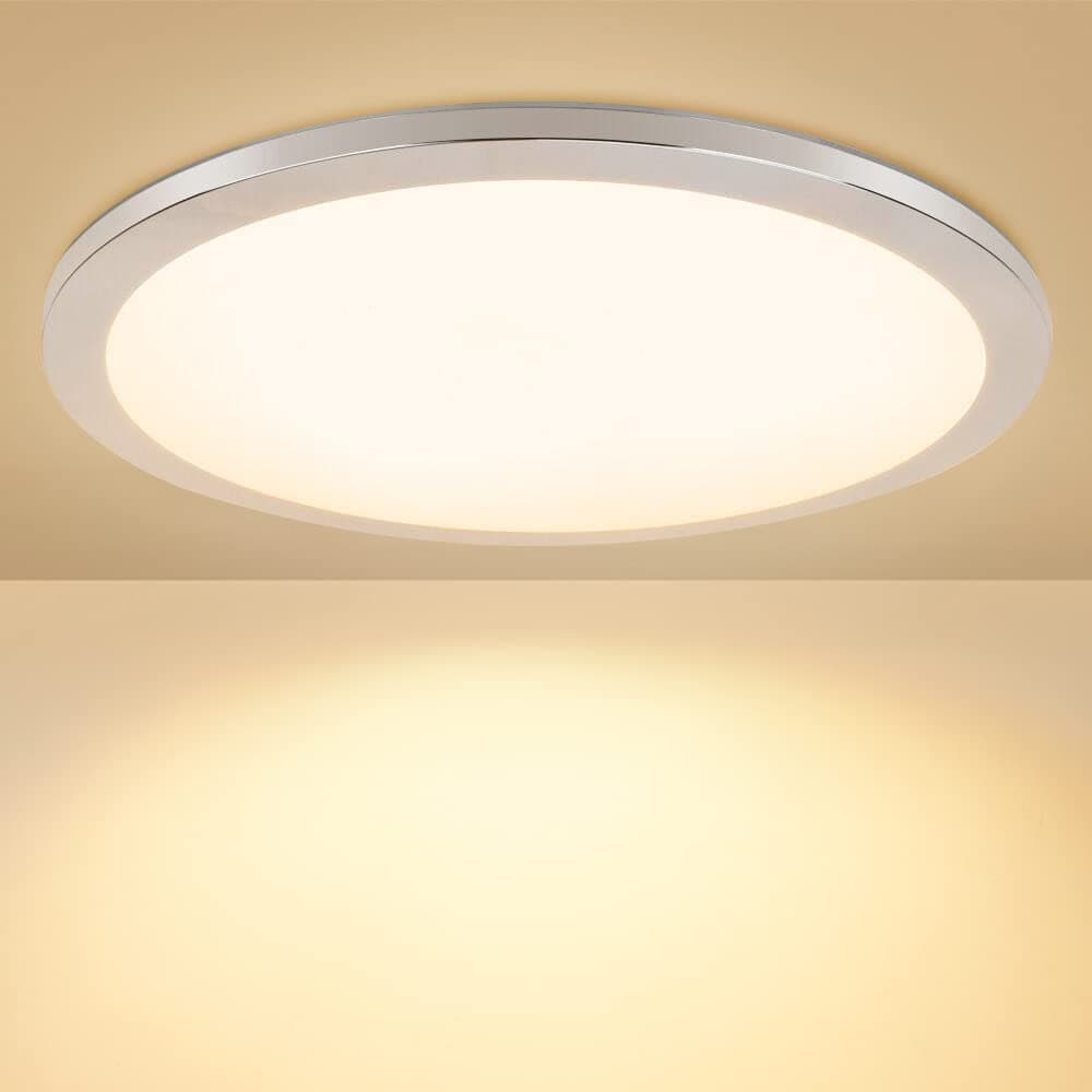 PADMA Bathroom Light Ceiling 18W Flush Round LED Ceiling Lighting, Ultra-Thin Ceiling Lights IP44 Waterproof 3000K 1440LM Warm White Ceiling Light for Kitchen, Hallway, Bedroom, Living Room Ć30cm