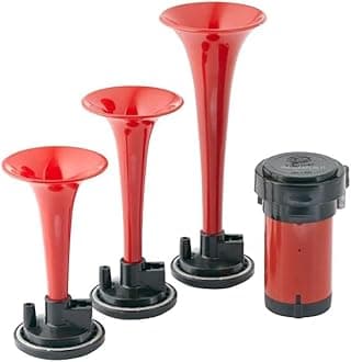 3PD 003 001-671 Trumpet Horn - 12V - 118dB(A) - Frequency Range: 780/820/880Hz - Triple-tone Trumpet Horn - Electric-pneumatic