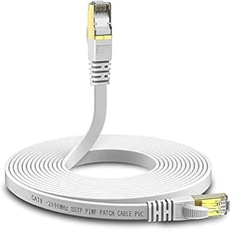 FEDUS Cat7 Pure Copper Flat Ethernet Cable RJ45 LAN Cable Patch Network Cable10 Gigabit 600MHZ Internet Cable RJ45 Wire Cord to Computer for Gaming, Modem, Router, LAN ADSL (3 Meter)