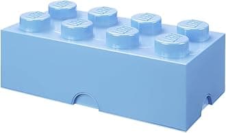 LEGO Brick Box Stackable Storage Containers - Organizational Building Blocks - 19.69 x 9.84 x 7.09 Inches - Brick 8, Light Royal Blue