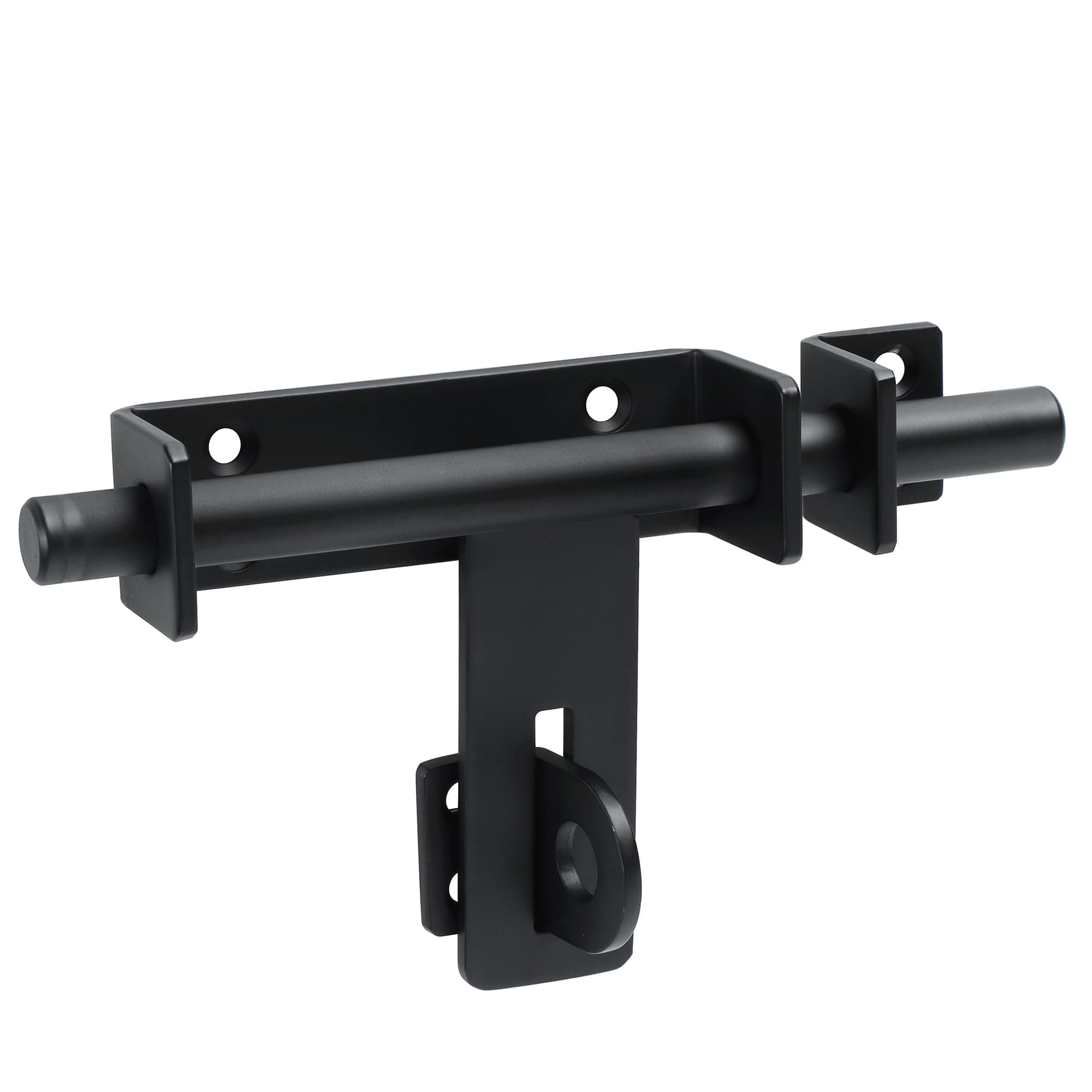 MAKINGTEC Dual-Sided Heavy-Duty Slide Bolt Latch - Secure Padlock Barrel Bolt for Gates & Doors | Durable SUS304 Stainless Steel, Black Finish | Ideal for Fence Gate Safety & Security