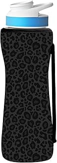 SLEILIN32oz Cute Printed Sleeve Compatible With Cirkul Water Bottle For Plastic And Stainless Steel Bottles 32oz Neoprene Sweat-Wicking Material Insulated Cover Designed With Handles (Black Panther)