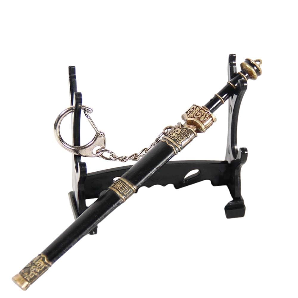 Mini Katana Mini Sword With Plastic Stand Samurai Sword Metal Weapon Model Toy Katana Anime Swords Keychain