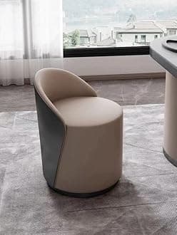 T&T Co Light Luxury 360 Degree Rotating Makeup Bench Dressing Table Stool with Backrest Round Stool Makeup Chair Leisure Ottoman Vanity Stool