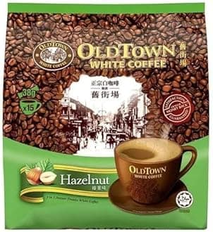 Old Town 3in1 White Coffee Hazelnut Rich Flavour and Smooth Texture of White Coffee is Packed in Individual Sachets, Creamy, Nutty and Unique (15 Stick × 38g)