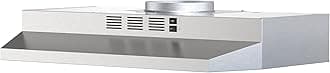 FIREGAS Range Hood 30 inch Under Cabinet, Ducted/Ductless Convertible Stainless Steel Kitchen Vent Hood with Rocker Button Control, 2 Speed Exhaust Fan, 300 CFM Aluminum Filter Included