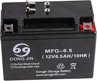MFQ-6.5 12V 6.5AH Battery Motorcycle AGM CCA50 Rechargeable Maintenance Free Replacement Powersports Batteries for Scooter ebike ATV UTV Go Kart Golf Cart Buggy Quad Lawn Mower Drift Trike 4 Wheeler