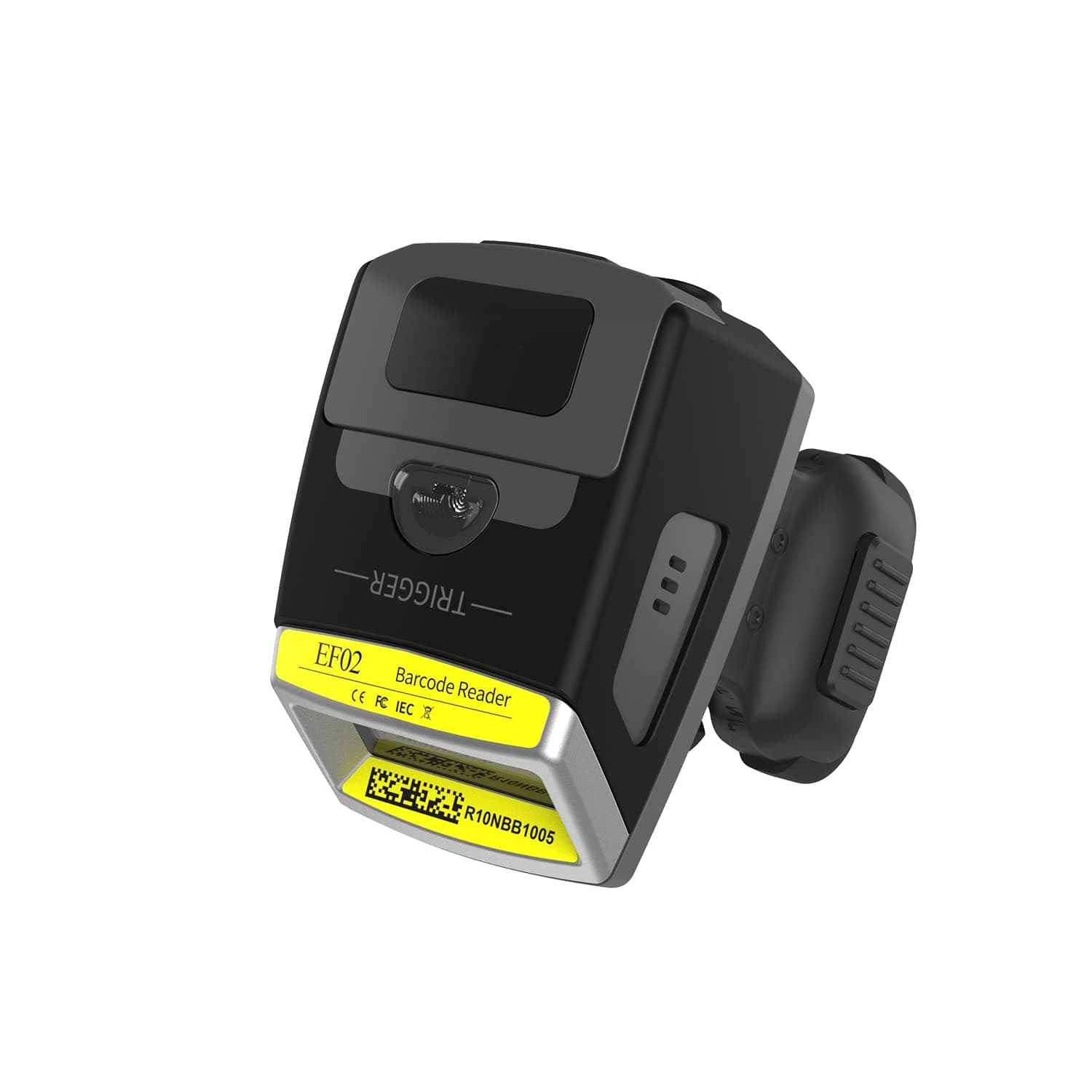 PosunitechPortable Barcode Scanner,Fs02 2D Finger Ring Barcode Scanner Mini Wireless Finger Wearable Image QR Bar Code Reader Big Offline Storage Offering Sdk For Erp & Supermarket, Warehous