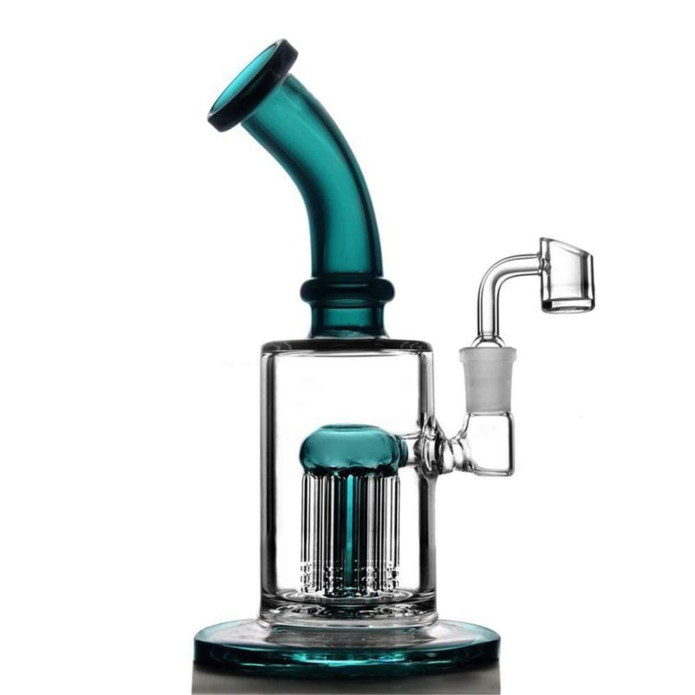 Glass Bongs 8 Arm Tree Perc Classics Design Percolator Thick Water Pipe Bong Dab Rig Oil Rigs Heady Pipes Lake Green Bubbler Recycler Glass Water Pipe Recycler (Lake Green)