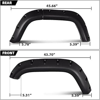 ANDPLAY Fender Flares, Compatible with Jeep Cherokee XJ 1984-2001 4-Door Sport Utility Models [Not Fit Models with Side Skirts(Ground Kits),Body Modification], Textured Pocket Rivet Wheel Cover 4pcs