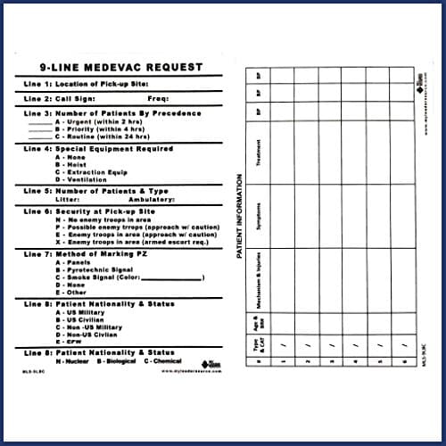 9-Line Medevac Card