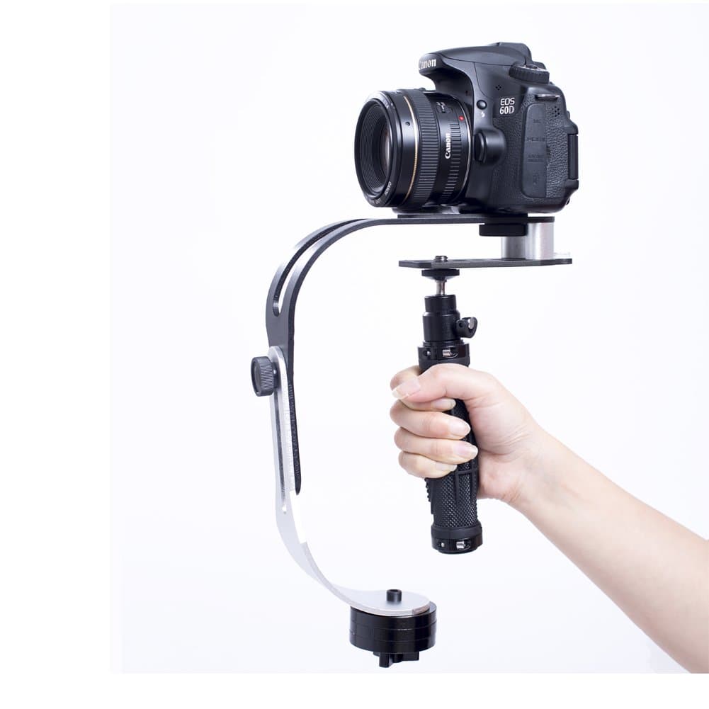 PRO Handheld Video Camera Stabilizer Steady, Perfect for GoPro 5/4/3/3+, iPhone and Other Smartphone, Cannon, Nikon, Sony or any DSLR Camera up to 2.1 pounds (Black)