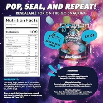 Cosmic Freeze Jolly Craters Dried Candy, Crunchy Dry Candy for Mix-In Snacks Dried, Gluten-Free, Made in USA, 1.0 Oz, 3-pack