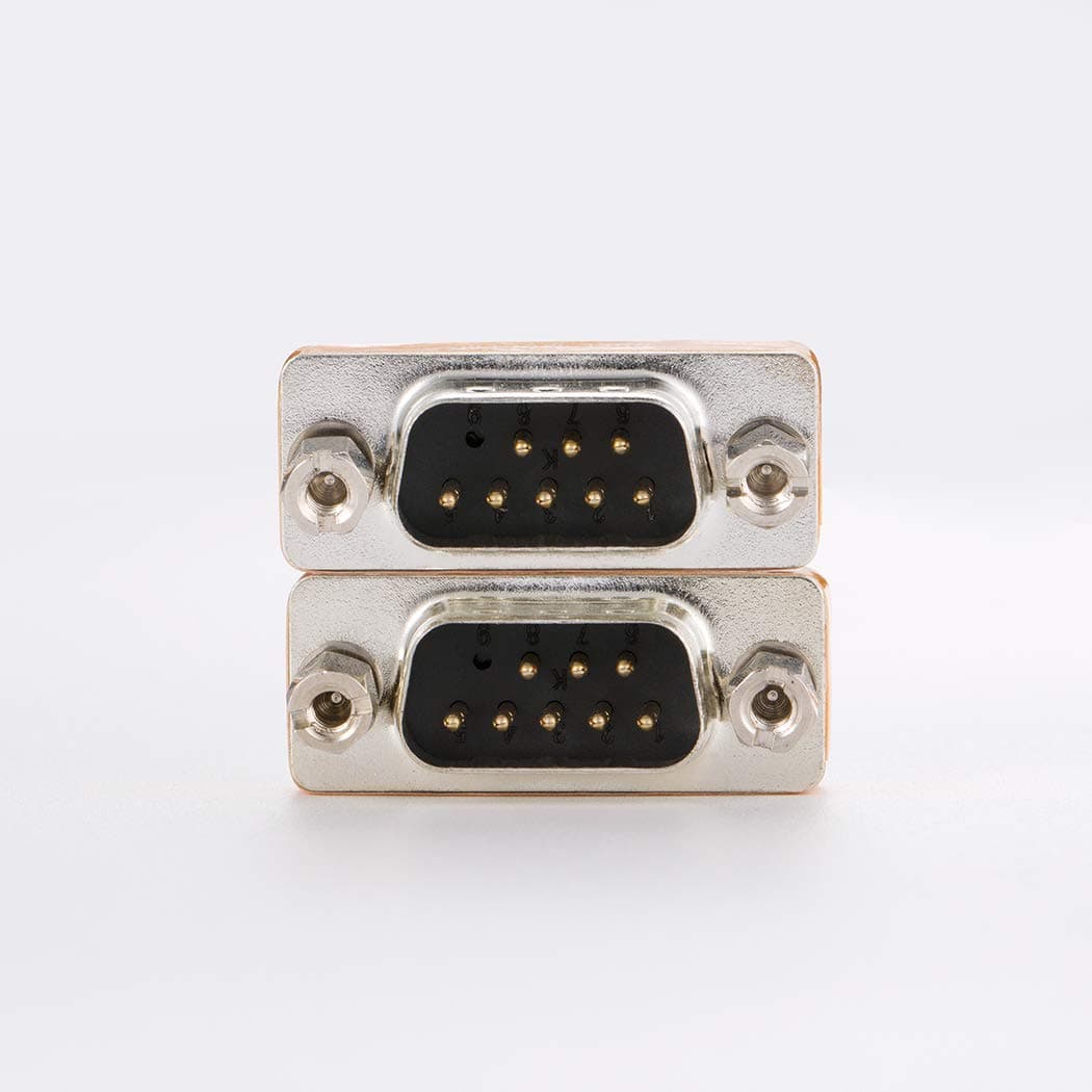 DB9ヌルモデムアダプタオスオススリムデータ転送シリアルポートアダプタ2パック