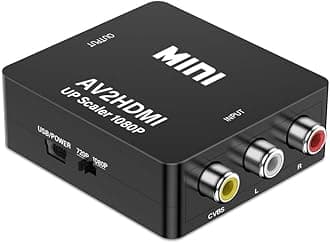 Tobo KLKE AV to HDMI Converter, RCA to HDMI,1080P Mini RCA Composite Cvbs AV to HDMI Video Audio Converter Adapter Supporting PAL/NTSC for PC Laptop WII U Xbox PS4 PS3 (AV-to-HDMI)