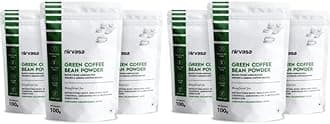 Nirvasa Unroasted Arabica Green Coffee Bean Extract Powder with Chlorogenic Acid for Men & Women | Body Detoxification & Weight Management | 100g (Pack of 6)
