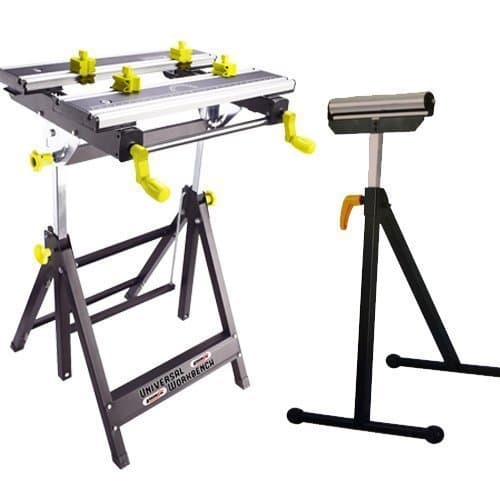 Universal mitresaw Stand Adjustable Height with Roller Stand workmate DIY Folding Bench