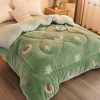 SHAIRMB Cotton Winter Patchwork Duvet, Winter Warm Lamb Velvet Core, Thick Warm Lamb Cashmere Blanket, Lamb Velvet Winter Quilt, Autumn and Winter Thickened Warm Quilt,D,220 * 240cm(6kg)