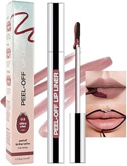 Matte Liquid Lip Gloss Peel Off Dark Red Tattoo Durable Waterproof Lipgloss Transfer Proof For All Skin Types 012 Fl Oz (03#)