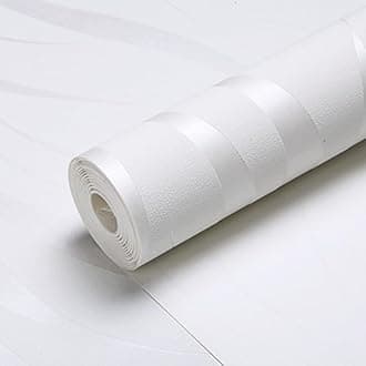 Warmiehomy Non-Woven Wallpaper 4 Pack x 53cm x 9.5m Textured 3D Flocking Embossed Wallpapers Wave Stripes Wall Paper Roll for Living Room Bedroom