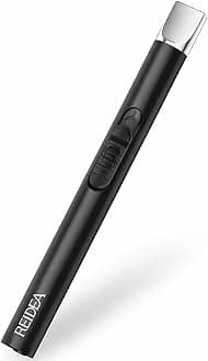 REIDEA Electric Lighter S4 Candle Lighter USB Rechargeable with Safety Switch, Flameless Portable Fast Heat Windproof Plasma Electronic Lighters, Perfect for Home Cooking BBQ Camping Stove Fireworks
