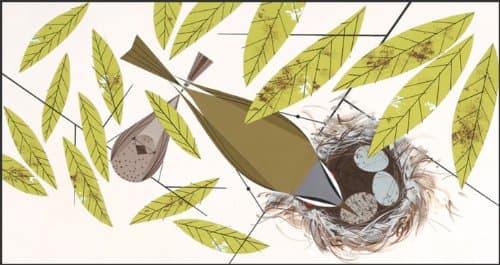 Charley Harper Lithograph"Vigilant Vireos"