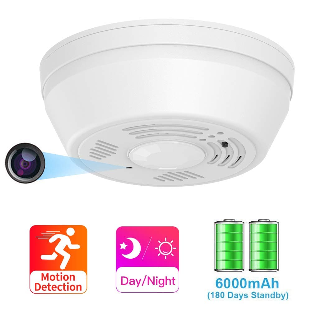Hidden Camera Dummy Smoke Detector WiFi, SDETER Motion Activated Camera with 180 Days Battery Power, Remote Internet Access,Night Vision, SD Card Slot