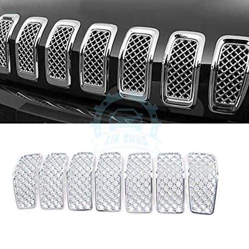 Silver ABS Plastic Front Grill Grille For Jeep Cherokee 2014-2015