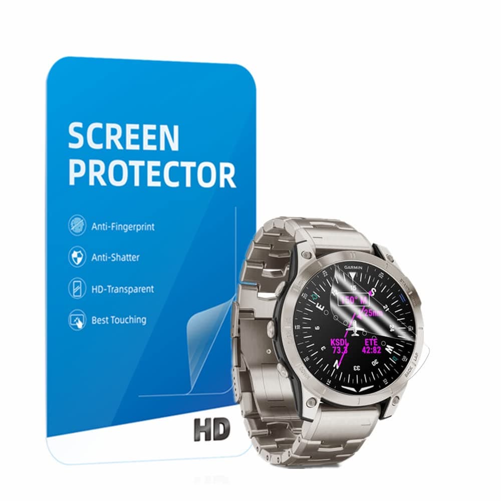 [ 3PCS Compatible for Garmin D2 Mach 1 Screen Protector, PET Premium Real HD Protective Film Compatible for D2 Mach 1 Watch