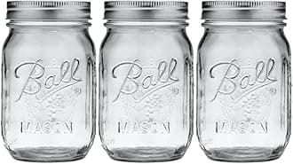 Ball Pint Mason Jar, Regular Mouth, 16 oz (3 Count)