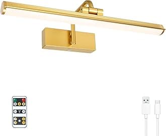 Battery Operated Picture Light, Cordless Painting Light with Remote and Timer, Rechargeable Art Lighting, Dimmable Display Lamp for Wall Artwork Portrait Dartboard Gallery Photo