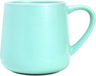 Bosmarlin Large Glossy Ceramic Coffee Mug, Tea Cup for Office and Home, 18 oz, Suitable for Dishwasher and Microwave(Mint Green, 1)